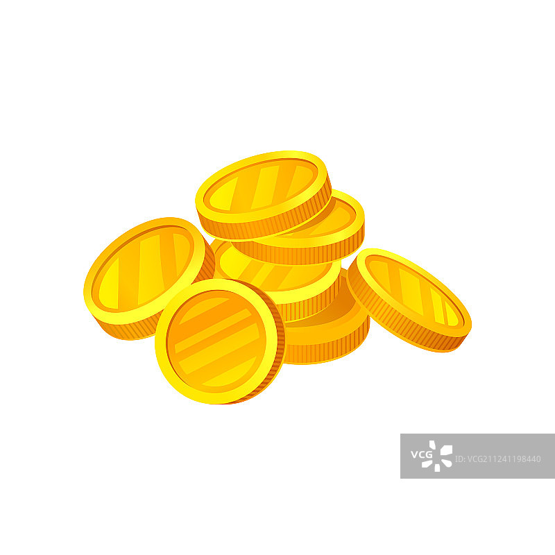一堆闪亮的金币，象征金钱与金融图片素材