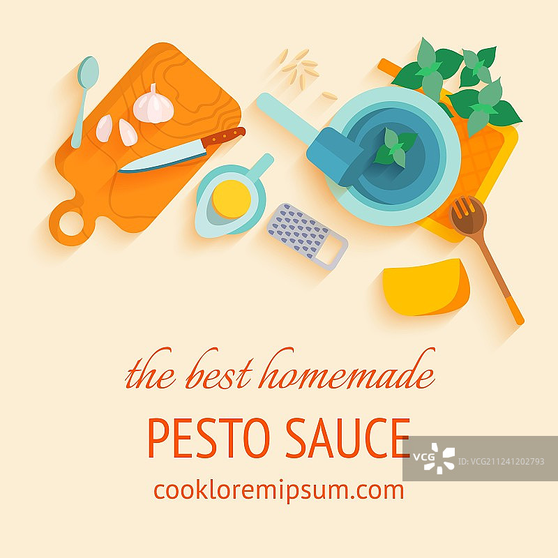 传统意大利青酱食谱图片素材