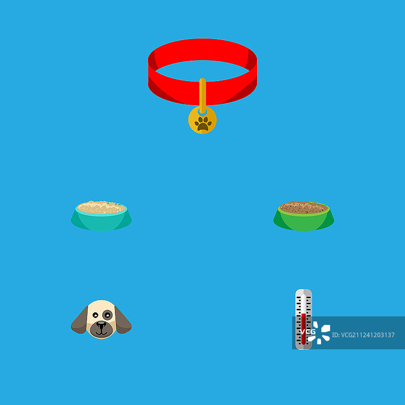 扁平风格动物体温测量图标图片素材