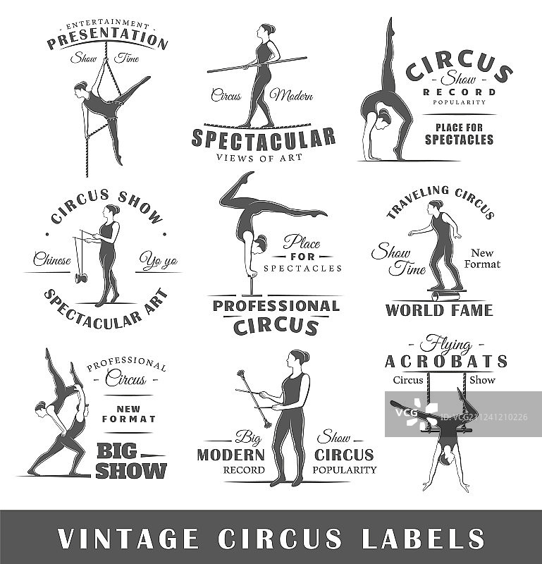 复古马戏团标签合集图片素材