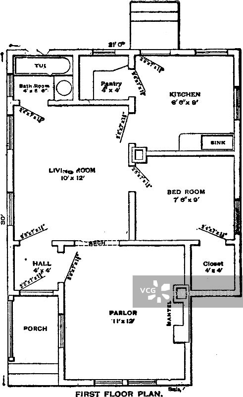 带步入式衣帽间的美国房屋平面图图片素材