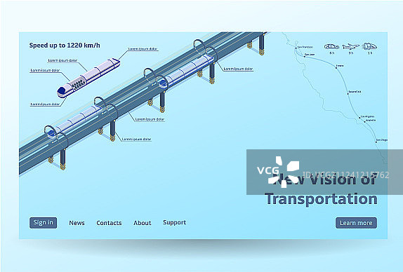 2.5D超级高铁交通概念图片素材