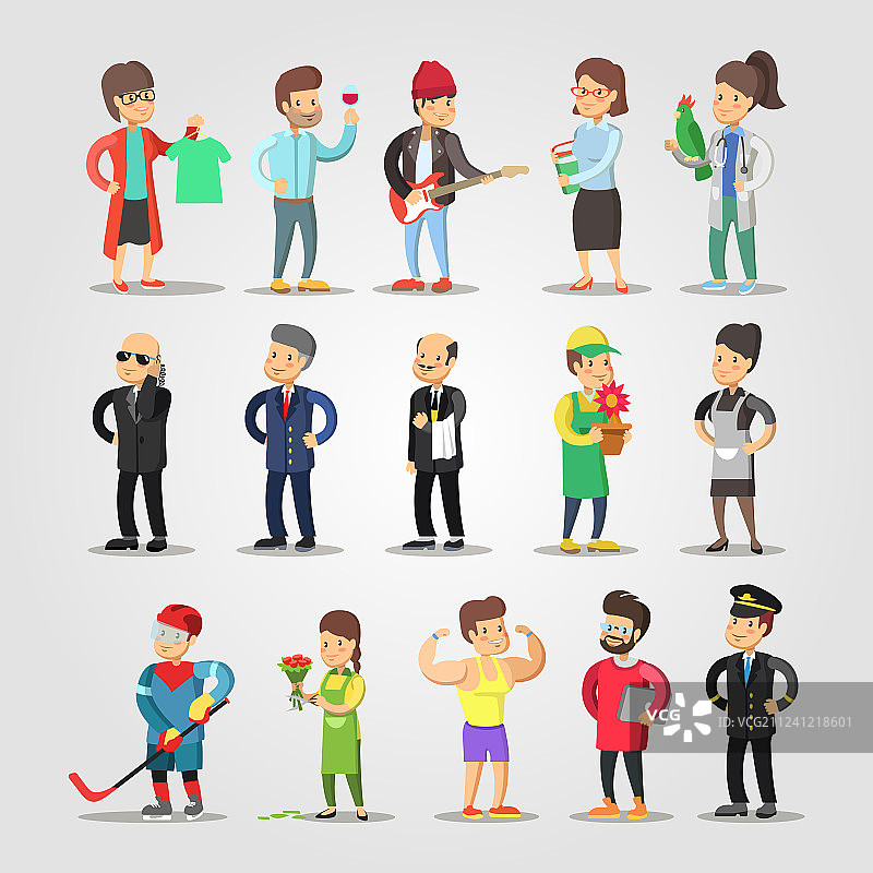 拥有音乐家的卡通人物职业合集图片素材