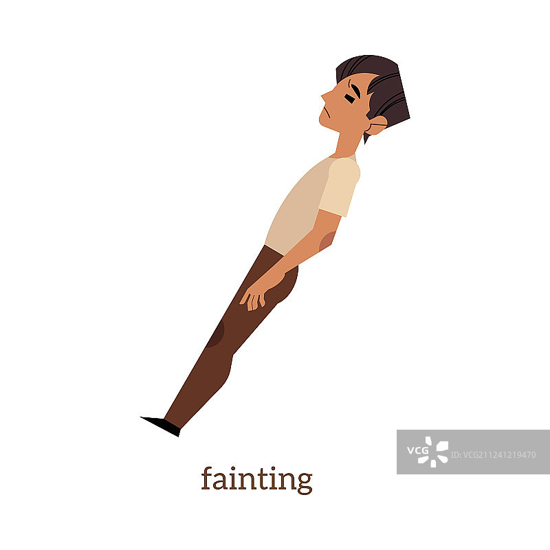 晕倒的扁平风格男人图片素材