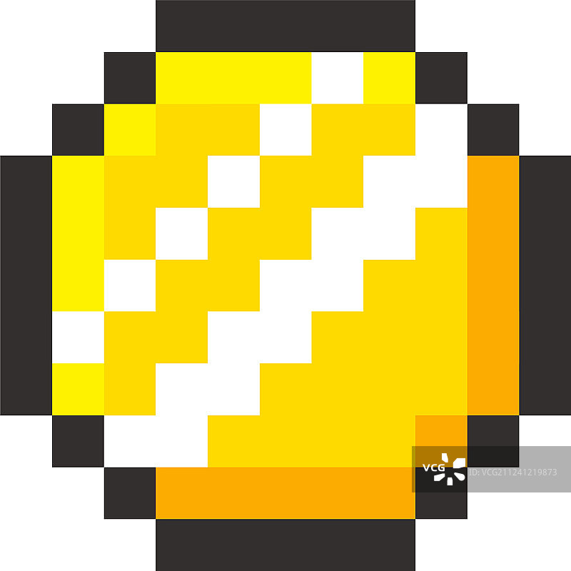 像素艺术金色硬币复古电子游戏图片素材