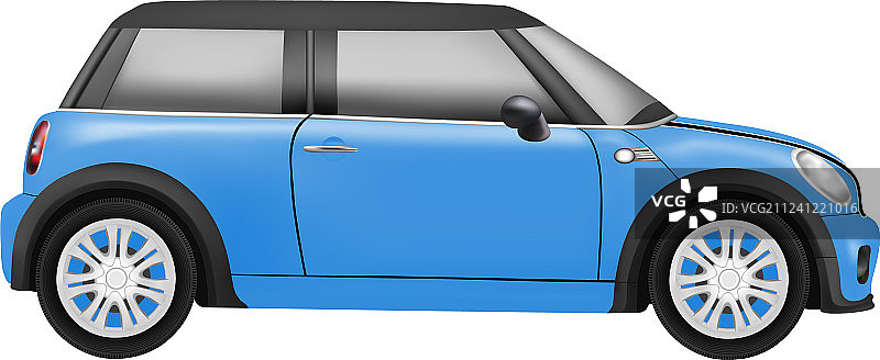 白色背景上的迷你汽车逼真模型图片素材