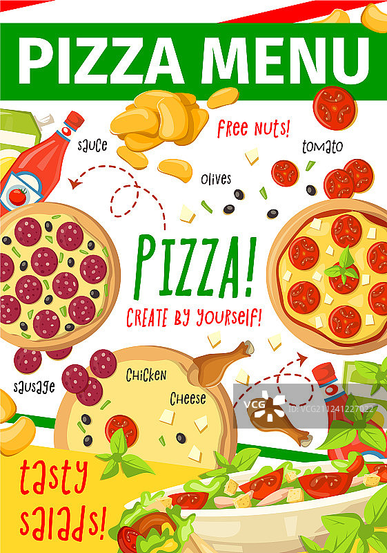 快餐披萨店菜单图片素材