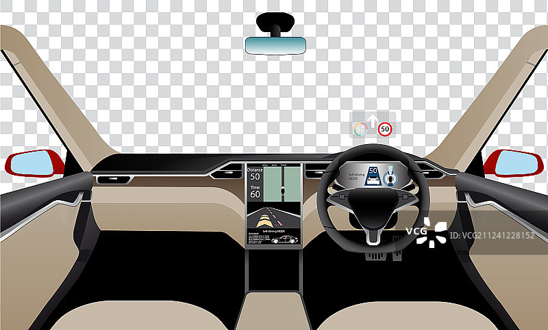 自动驾驶汽车内部图片素材