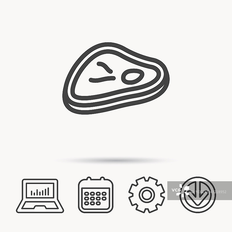 肉类图标：牛肉牛排标志图片素材