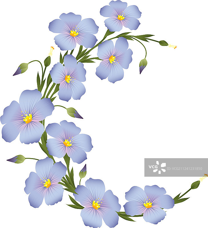 亚麻花环圆形装饰图片素材