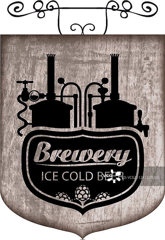复古啤酒厂生产线啤酒招牌图片素材