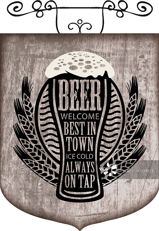 啤酒主题玻璃杯招牌图片素材