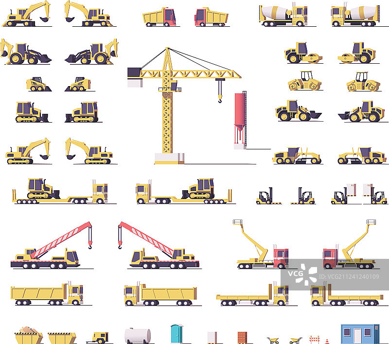 低多边形工程机械图片素材