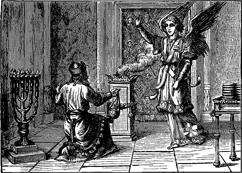 天使告知撒迦利亚他的妻子将图片素材