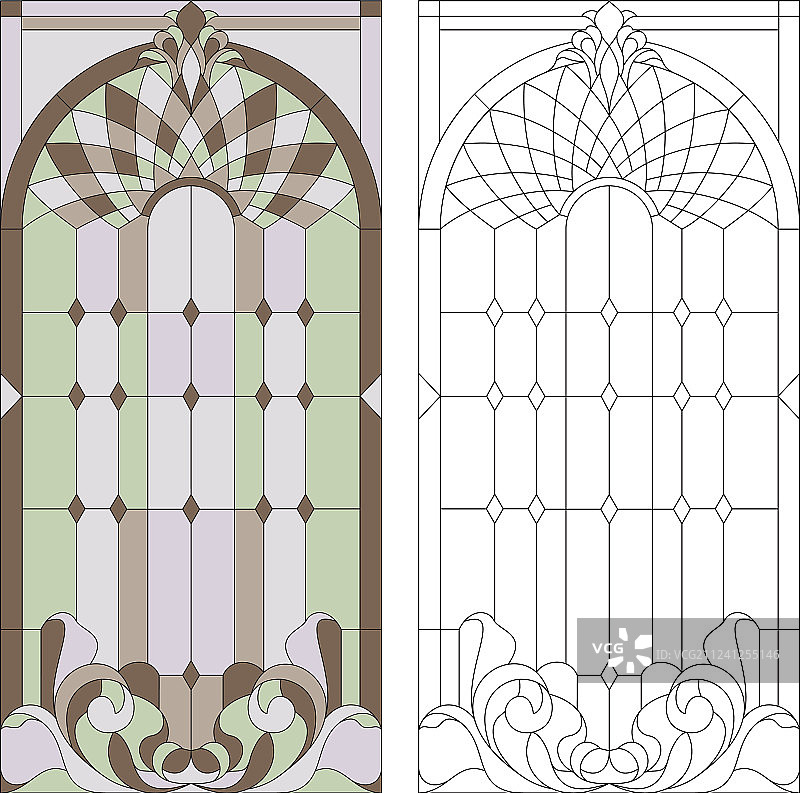 彩色玻璃窗图片素材