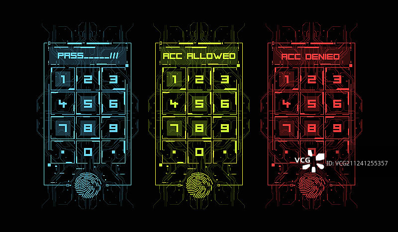 未来风格生物识别指纹扫描图片素材