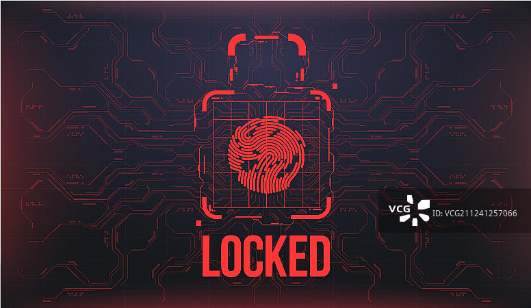 未来风格生物识别指纹扫描图片素材