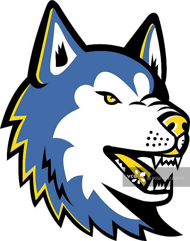 西伯利亚哈士奇狗吉祥物图片素材