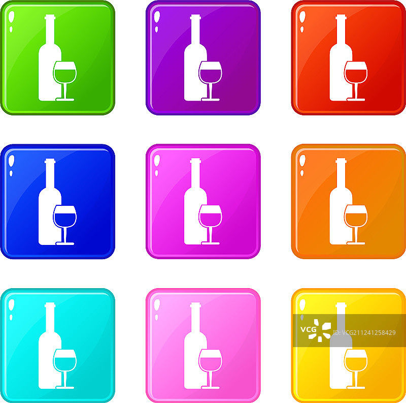 葡萄酒瓶和玻璃酒具套装9图片素材