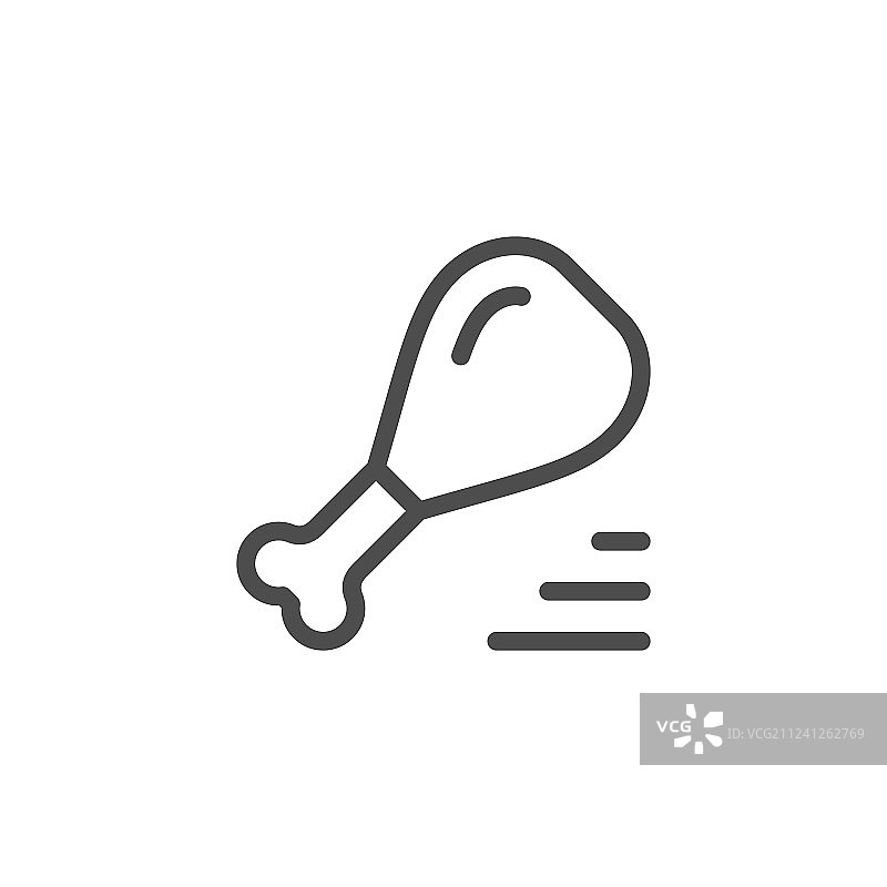 鸡腿线条图标图片素材