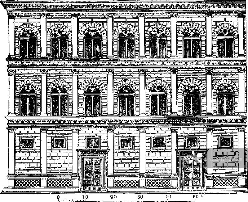 阿尔伯蒂设计的鲁切莱宫图片素材