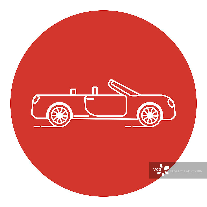 线条艺术风格敞篷车图标图片素材