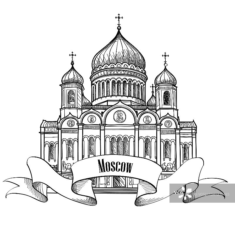 莫斯科城市地标：基督救世主大教堂图片素材