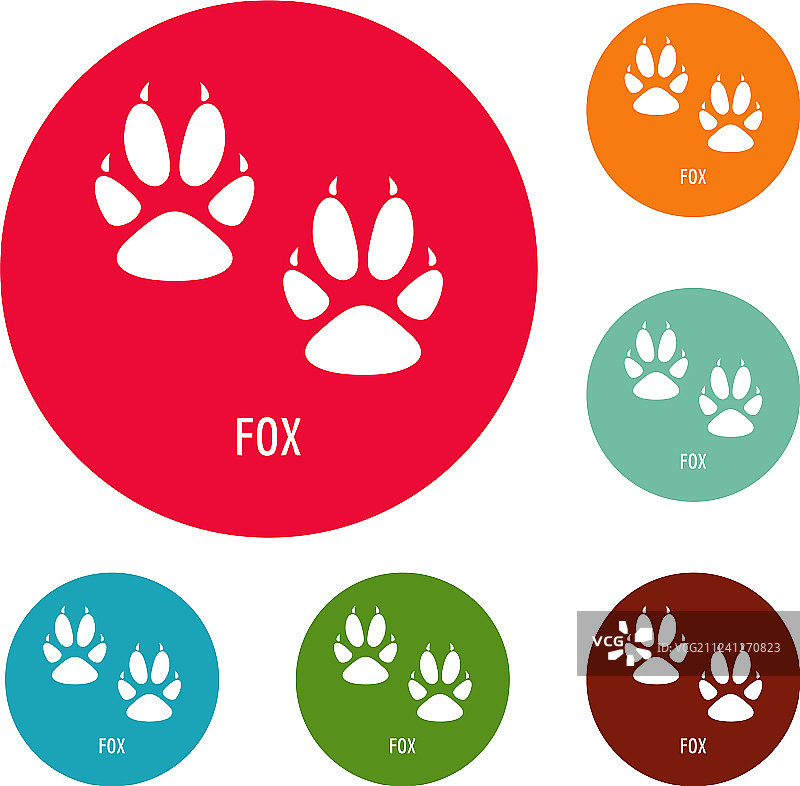 狐狸台阶图标圆形合集图片素材