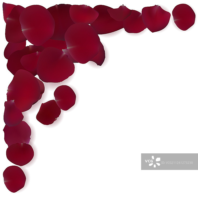 红色玫瑰花瓣边框图片素材