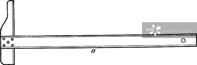 复古长柄丁字尺量角器图片素材