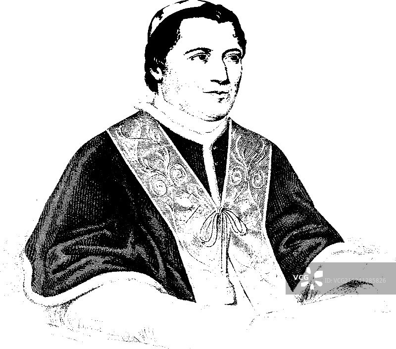 教皇庇护九世复古画像图片素材