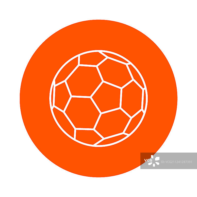 足球圆形线条图标，简约彩色图片素材