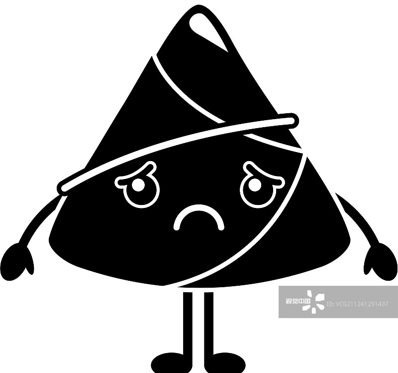 卡通可爱风悲伤粽子图片素材