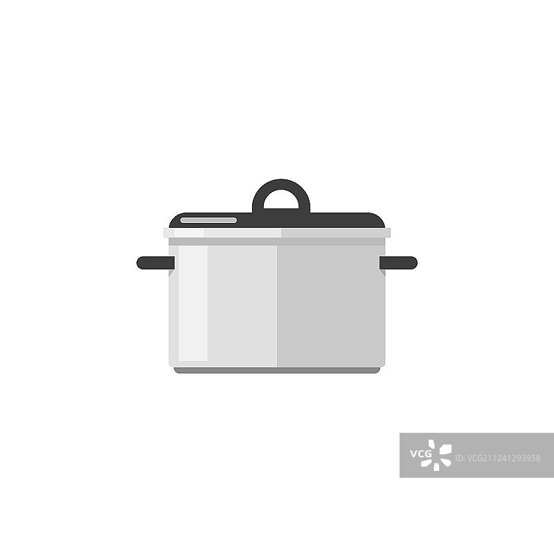 白色扁平风厨房锅具图标图片素材