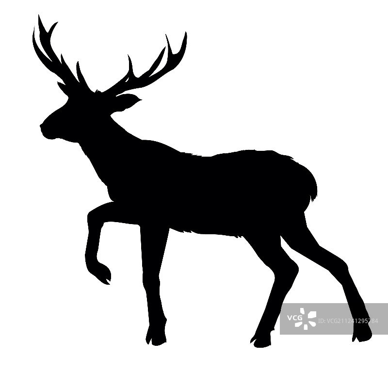 鹿剪影图片素材