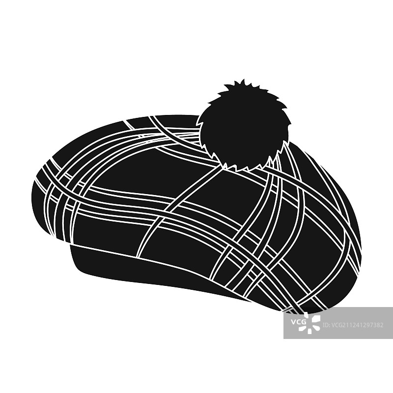 黑色风格苏格兰传统帽子图标图片素材