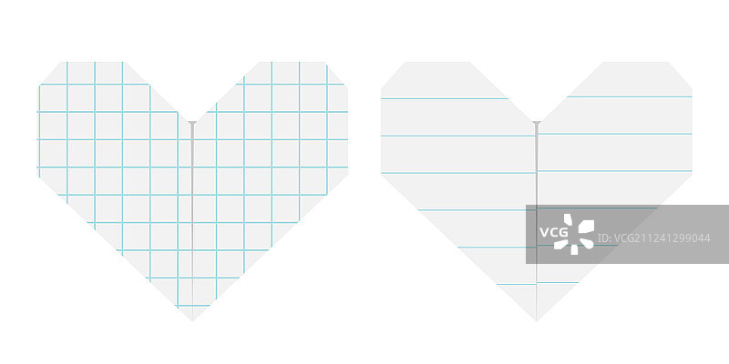 带方格内衬纸的心形笔记本图标图片素材