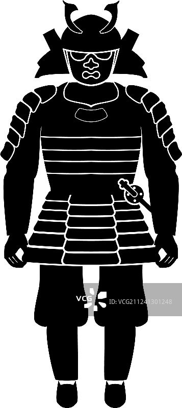 日本武士战士黑色填充图标图片素材