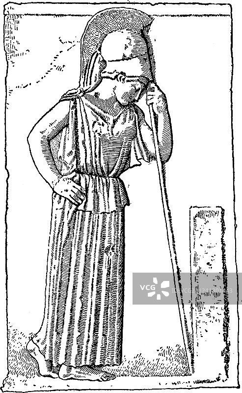 哀悼的雅典娜复古图片素材