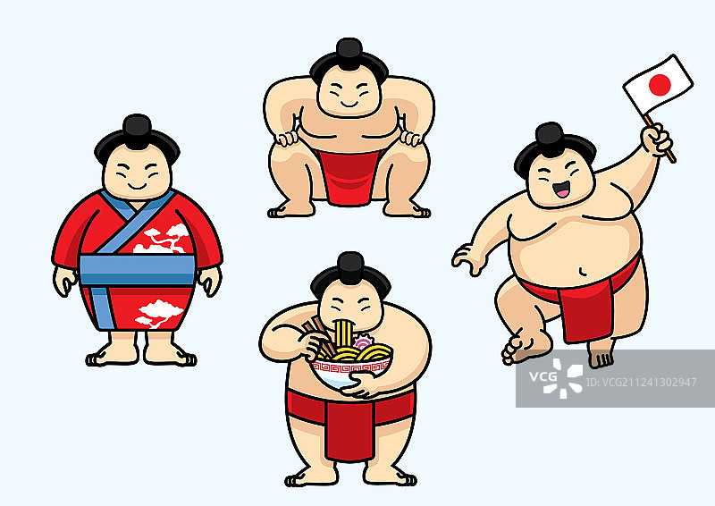 可爱日本相扑角色素材合集图片素材