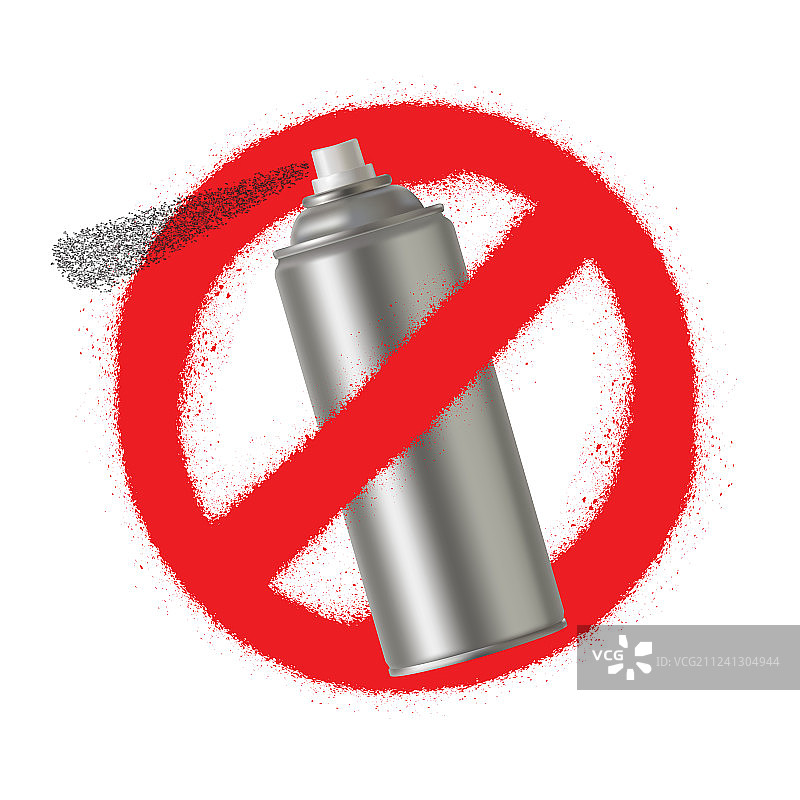 禁止涂鸦喷漆罐标志图标图片素材