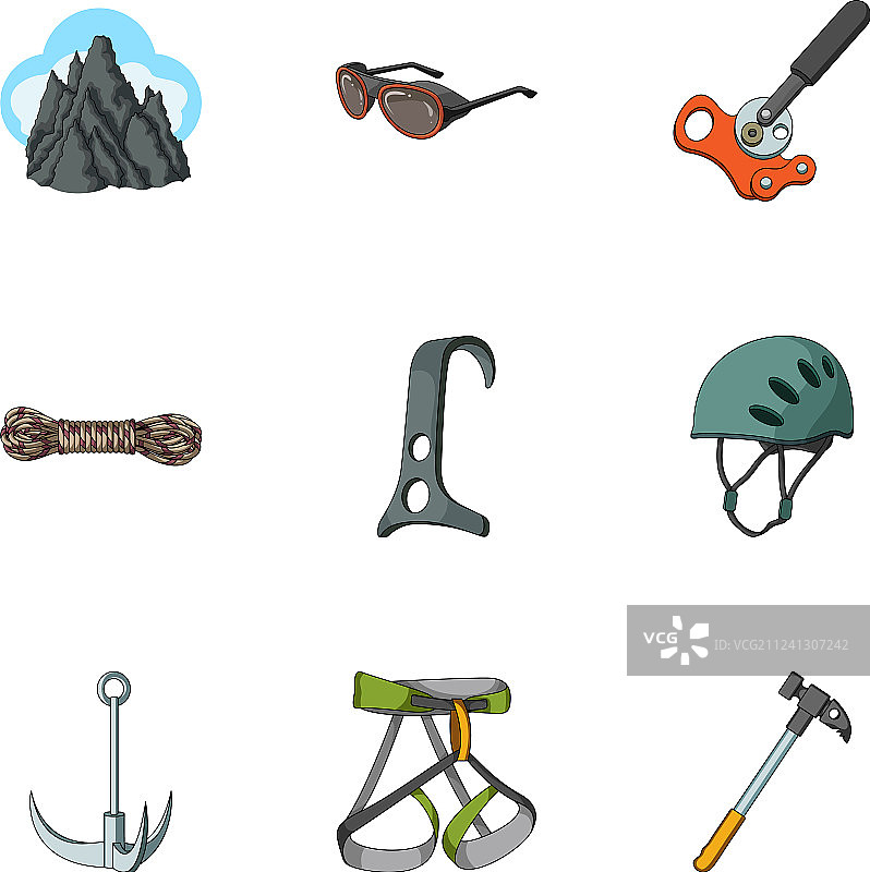 冰镐征服云端山峰图片素材