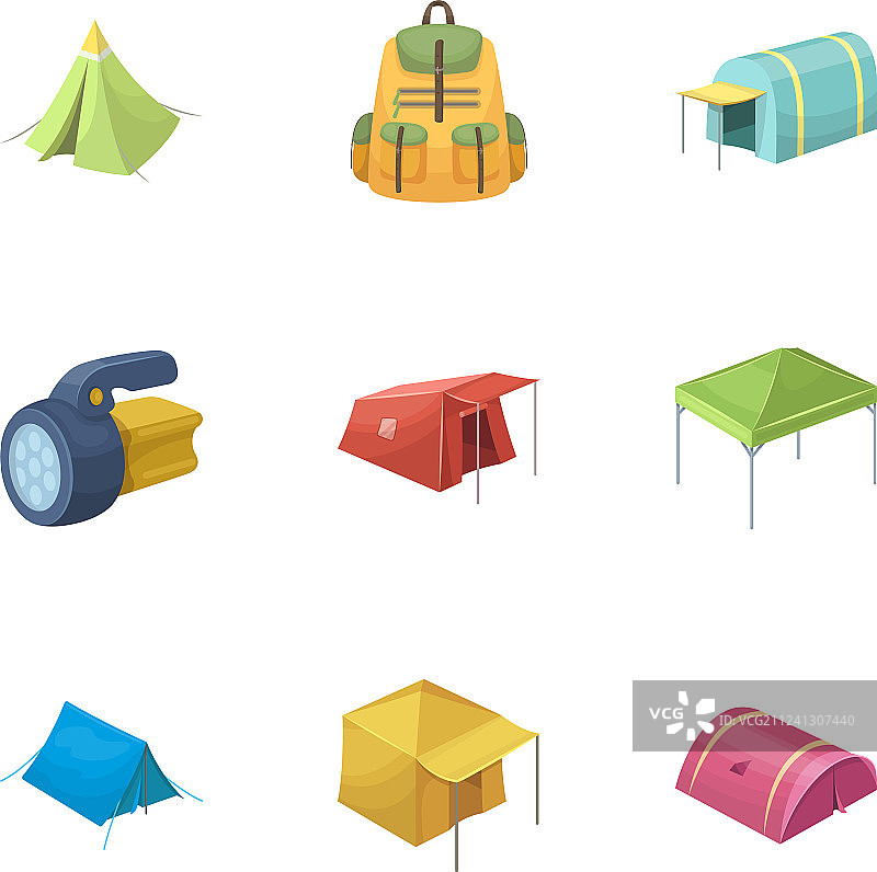 各种帐篷和其他旅游用品图片素材