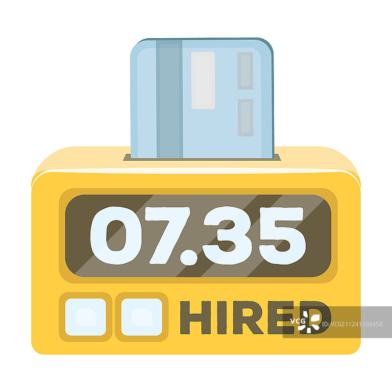 带有银行卡的黄色出租车计数器设备图片素材