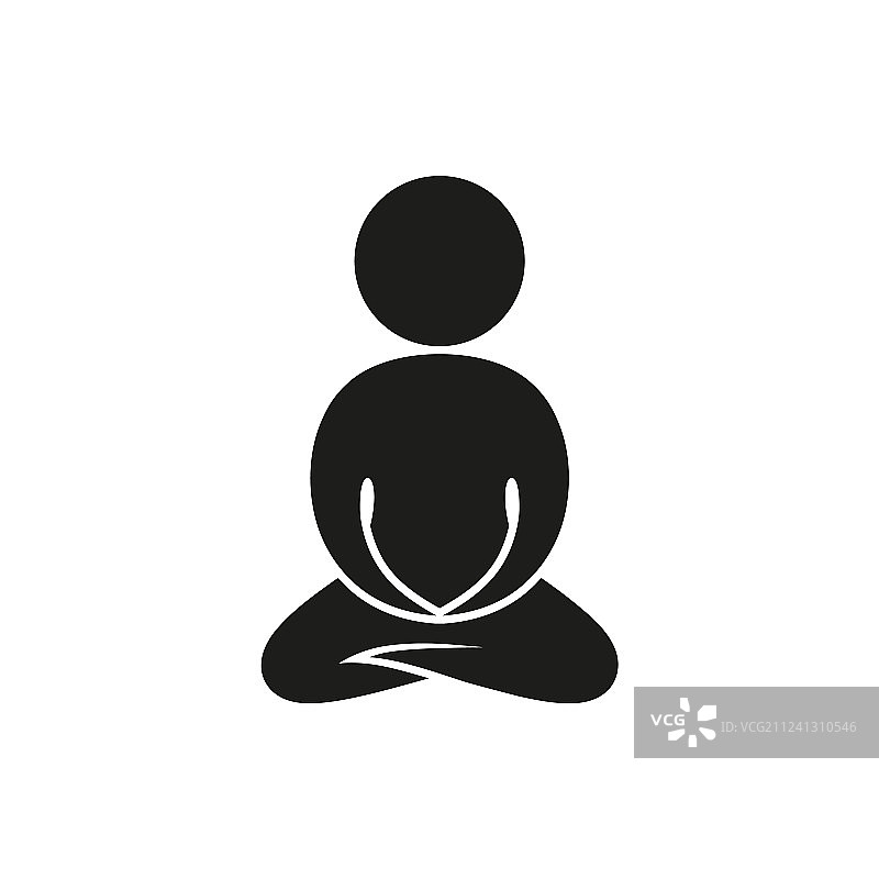 单色抽象冥想人物图片素材