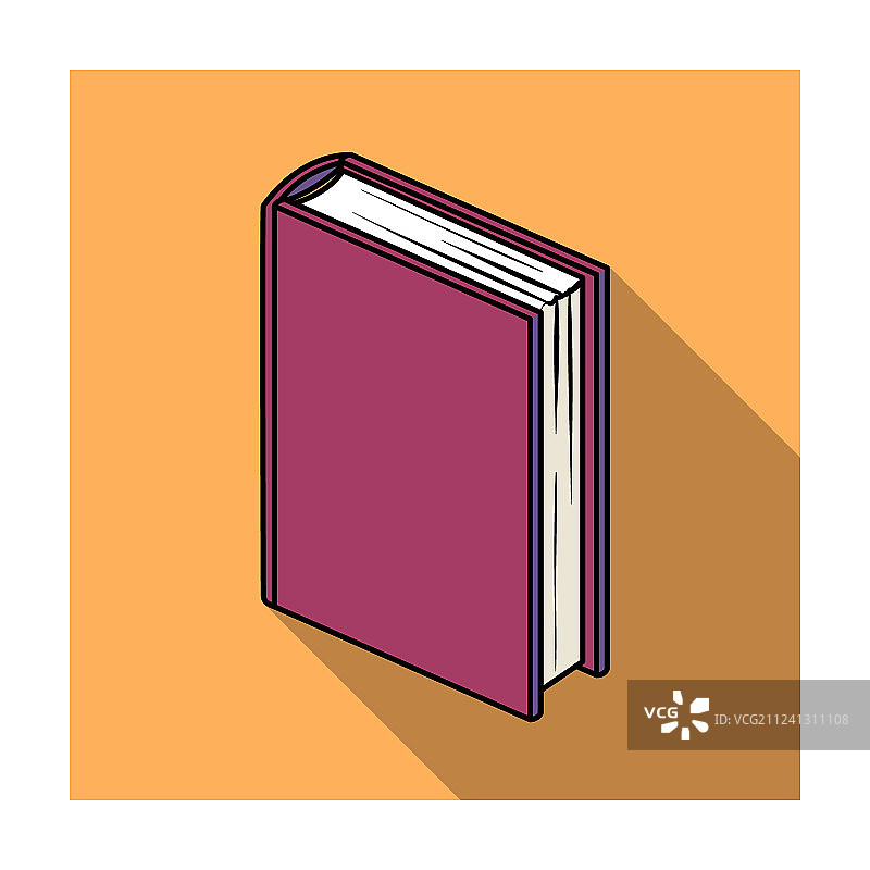 扁平风格的紫色立式书籍图标图片素材