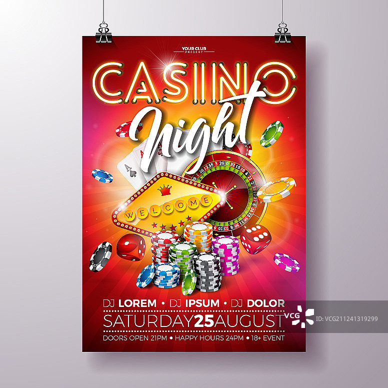 娱乐场之夜宣传单图片素材