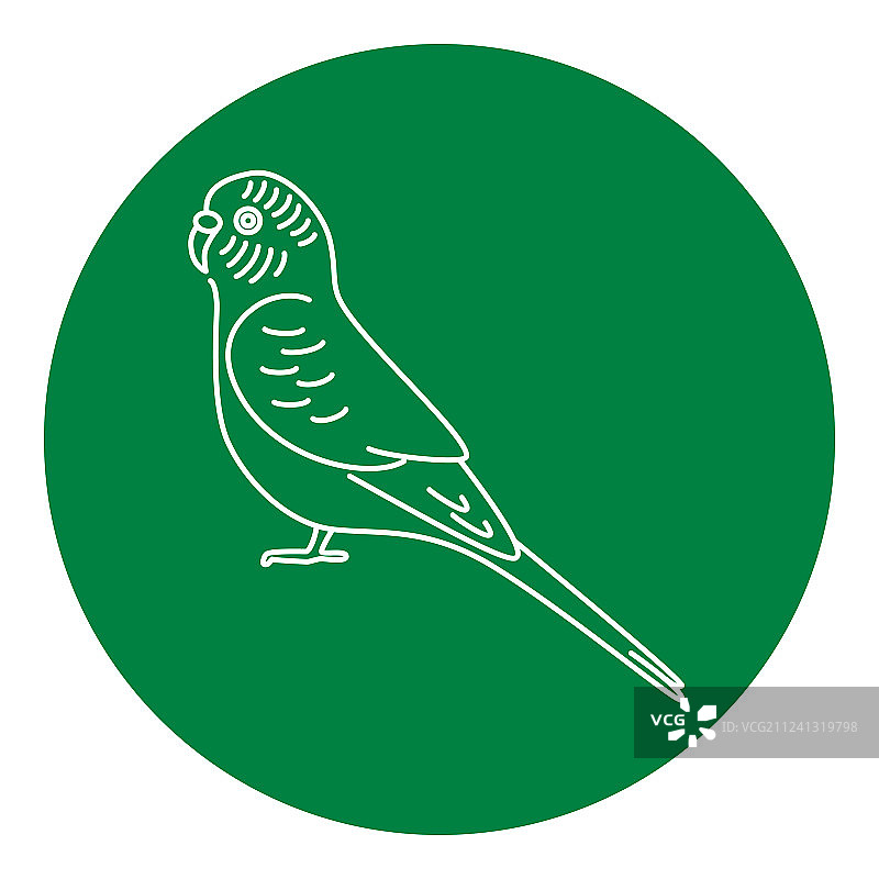 细线风格虎皮鹦鹉图标图片素材