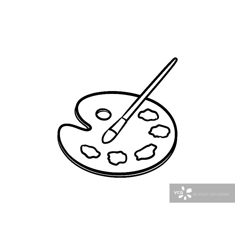 手绘调色盘图标图片素材
