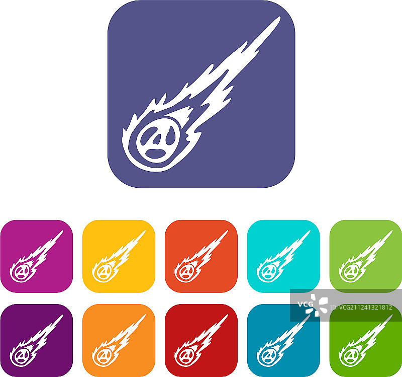 陨石图标扁平化设计图片素材